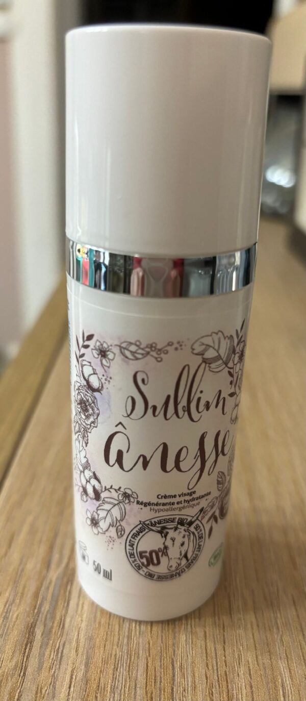 CREME VISAGE SUBLIM'ANESSE (50% de lait d'anesse bio) fleur de coton
