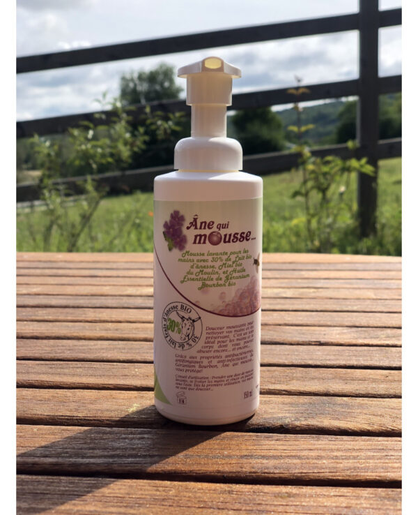 MOUSSE LAVANTE MAIN ANE QUI MOUSSE (30% de lait frais d'anesse bio)